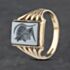 Pre-Owned Vintage 9ct Yellow Gold Hematite Rectangle Signet Ring 41341890