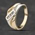 Pre-Owned 9ct Two Colour Gold Diamond Crossover Signet Ring 41341923