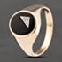 Pre-Owned 9ct Yellow Gold Onyx & Diamond Oval Signet Ring 41342125
