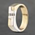 Pre-Owned 9ct Two Colour Gold Diamond Channel Set Three Stone Signet Ring 41342139