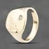 Pre-Owned 9ct Yellow Gold Diamond Part Engraved Cushion Signet Ring 41342169
