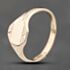 Pre-Owned Vintage 9ct Rose Gold Hexagon Part Engraved Signet Ring 41342222