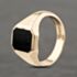 Pre-Owned 9ct Yellow Gold Onyx Hexagon Signet Ring 41342252