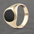 Pre-Owned 9ct Yellow Gold Bloodstone Oval Signet Ring 41342254