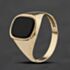 Pre-Owned 9ct Yellow Gold Onyx Cushion Shaped Signet Ring 41342316