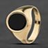 Pre-Owned Vintage 9ct Yellow Gold Onyx Oval Signet Ring 41342328