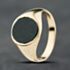 Pre-Owned 9ct Yellow Gold Bloodstone Oval Signet Ring 41342339