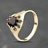 Pre-Owned 9ct Yellow Gold Garnet Oval Signet Ring 41342345
