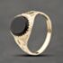 Pre-Owned 9ct Yellow Gold Onyx Oval Signet Ring 41342363