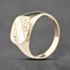 Pre-Owned 9ct Yellow Gold Cushion Part Engraved Signet Ring 41342369