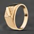 Pre-Owned 9ct Yellow Gold Square With Line Design Signet Ring 41342432