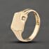 Pre-Owned 9ct Yellow Gold Diamond Set Square Signet Ring 41342492
