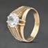 Pre-Owned Vintage 9ct Yellow Gold Cubic Zirconia Single Stone Signet Ring 41342507