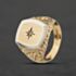 Pre-Owned 9ct Two Colour Gold Diamond Signet Ring 41342541