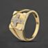 Pre-Owned 9ct Yellow Gold Diamond Cross Pattern Signet Ring 41342542
