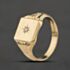 Pre-Owned 9ct Yellow Gold Diamond Oblong Signet Ring 41342543