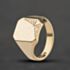 Pre-Owned 9ct Yellow Gold Part Engraved Square Signet Ring 41342552