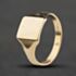 Pre-Owned 9ct Yellow Gold Plain Oblong Signet Ring 41342556