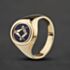 Pre-Owned 9ct Yellow Gold Rotating Mason Signet Ring 41342574