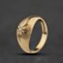 Pre-Owned 9ct Yellow Gold Diamond Patterned Signet Ring 41342585