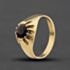 Pre-Owned 9ct Yellow Gold Garnet Single Stone Signet Ring 41342587