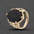 Pre-Owned 9ct Yellow Gold Onyx Large Oval Signet Ring 41342588
