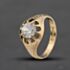Pre-Owned Antique 9ct Yellow Gold Cubic Zirconia Single Stone Signet Ring 41342595