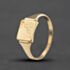 Pre-Owned 9ct Yellow Gold Part Engraved Square Signet Ring 41342604
