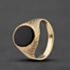 Pre-Owned Vintage Yellow Gold Onyx Oval Signet Ring 41342605
