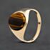 Pre-Owned 9ct Yellow Gold Tigers Eye Oval Signet Ring 41342618