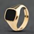 Pre-Owned 9ct Yellow Gold Onyx Cushion Signet Ring 41342619