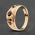 Pre-Owned 9ct Yellow Gold Garnet Band Three Stone Ring 41342621