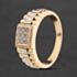 Pre-Owned 9ct Two Colour Gold Diamond Signet Ring 41342648