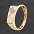 Pre-Owned 9ct Yellow Gold Diamond Oblong Signet Ring 41342655