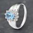 Pre-Owned 14ct White Gold Blue Topaz & Diamond Cluster Ring 41382634
