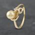 Pre-Owned 14ct Yellow Gold Cultured Pearl & Cubic Zirconia Swirl Two Stone Ring 41382707