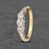 Pre-Owned Vintage Yellow Gold 0.25ct Brilliant Cut Diamond Platinum Head Three Stone Ring 41382806