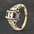 Pre-Owned 9ct Yellow Gold Multi Stone & 0.03ct Diamond Swivel Head Dress Ring 41382970