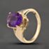 Pre-Owned 9ct Yellow Gold Amethyst & 0.01ct Diamond Oval Swirl Dress Ring 41383486