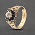 Pre-Owned 9ct Yellow Gold Sapphire & 0.03ct Diamond Flower Cluster Ring 41383537