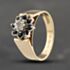 Pre-Owned Vintage 9ct Yellow Gold Sapphire & Diamond Flower Cluster Ring 41383631