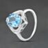 Pre-Owned 9ct White Gold Blue Topaz Dress Ring 41383634