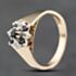 Pre-Owned Vintage 9ct Yellow Gold Sapphire & Diamond Flower Cluster Ring 41383812