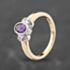 Pre-Owned 9ct White Gold Amethyst & 0.03ct Brilliant Cut Diamond Oval Seven Stone Ring 41383896