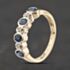 Pre-Owned 9ct Yellow Gold Sapphire & 0.03ct Diamond Rubover Half Eternity Ring 41383914