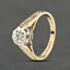 Pre-Owned Vintage 9ct Yellow Gold 0.03ct Brilliant Cut Diamond Spilt Shoulders Solitaire Ring 41383988