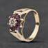 Pre-Owned 9ct Yellow Gold Pink Sapphire & Diamond Flower Cluster Ring 41384059