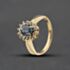 Pre-Owned 9ct Yellow Gold Blue Topaz & Brilliant Cut Diamond Oval Cluster Ring 41384121