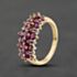 Pre-Owned 9ct Yellow Gold Pink Topaz & 0.05ct Diamond Cluster Ring 41384133