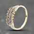 Pre-Owned 9ct Yellow Gold Tanzanite & 0.03ct Brilliant Cut Diamond Three Row Ring 41384163
